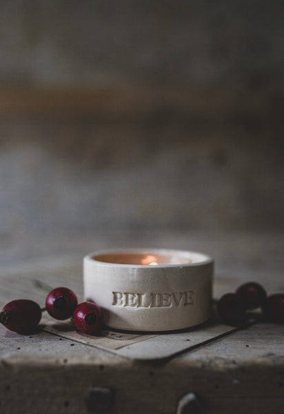 Artisan Hand Made Believe Tealight Holders