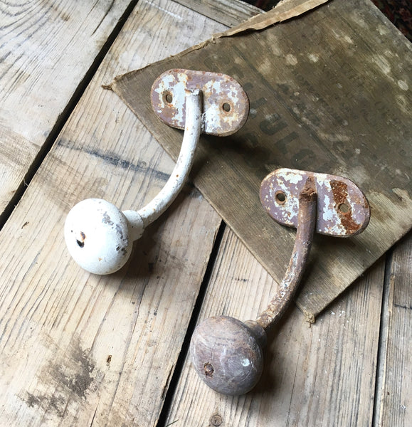 Industrial Antique Robe Hooks French Industrial Vintage Rustic Wall