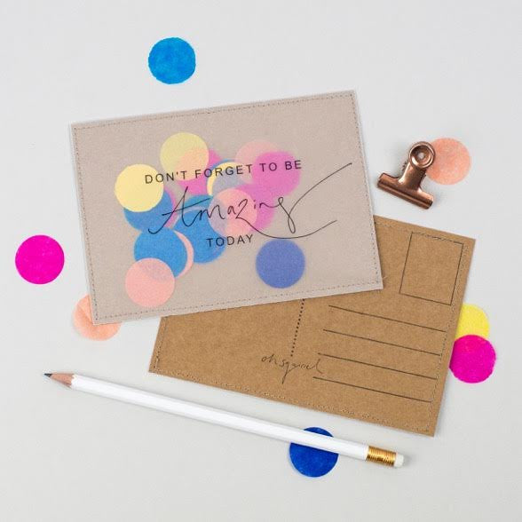 Don't Forget to be Amazing Jolly Confetti Card by Oh Squirrel