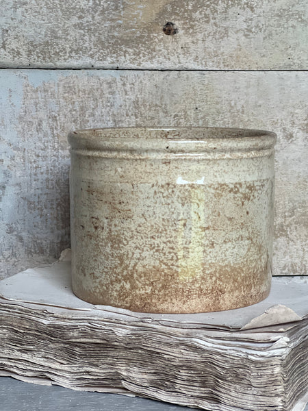 Large Heavily Crazed Antique Confiture Pot