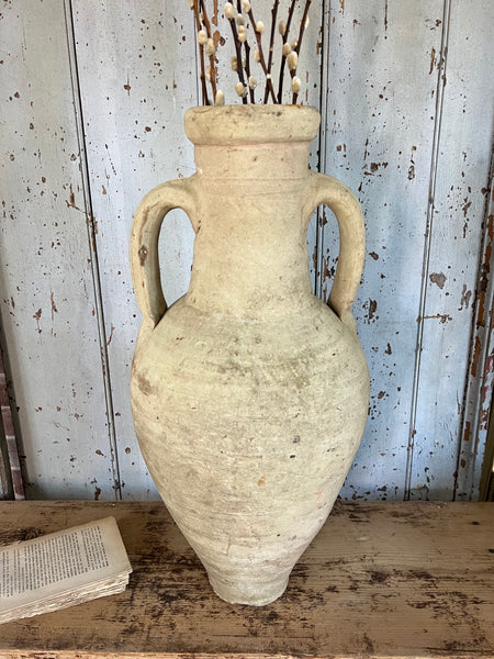 French Vintage Tall Huge Natural Earthenware Vase