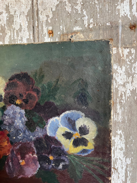 Beautiful Dark French Floral Oil on Canvas