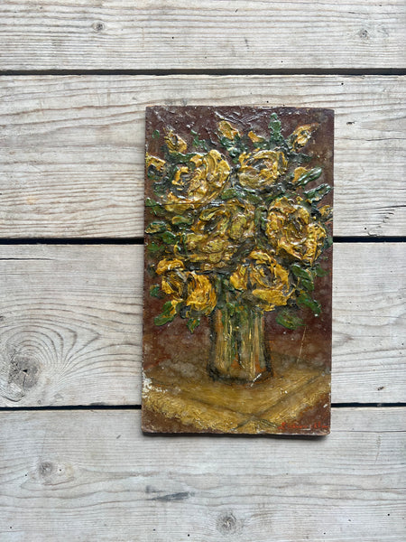 Yellow Roses Oil on Board