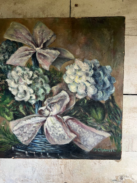 French Floral Oil on Canvas