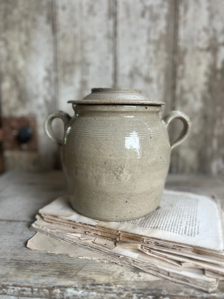 Lidded French Handled Confit Jar Large