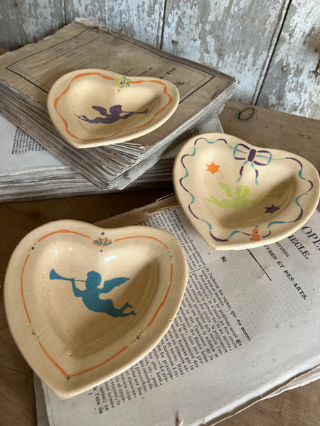 Hand Painted French Cherub Dishes