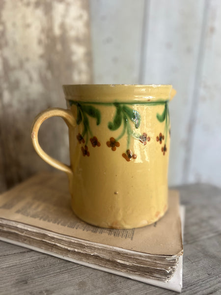 Vintage Large French Savoie Yellow Jug