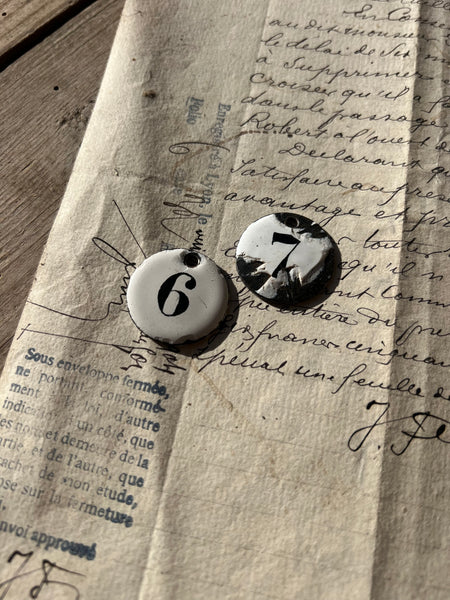 Vintage Enamel Number Discs