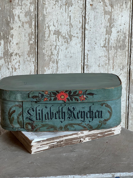 Antique Painted Wooden Box 1780