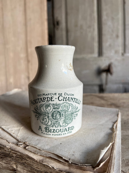 Branded Moutarde Chantilly Stoneware Mustard Jar