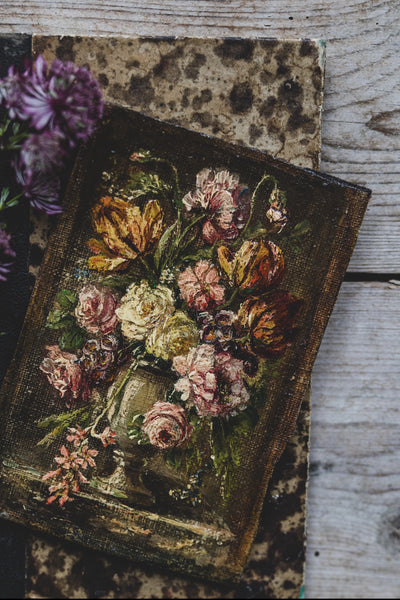 Small Floral Painting On Board