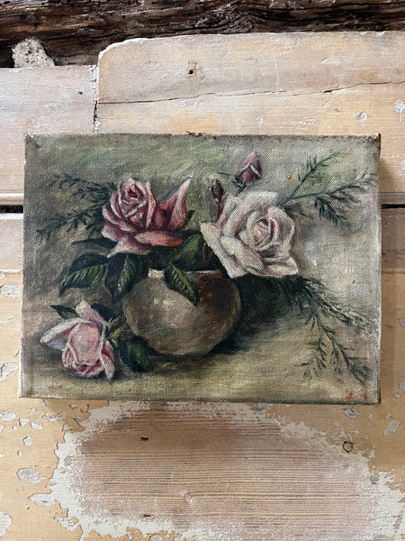 French Floral Oil on Canvas