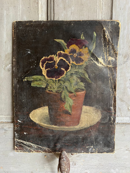 Beautiful Vintage Floral on Board