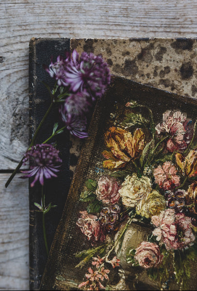 Small Floral Painting On Board