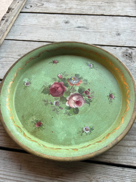 Vintage Hand Painted Floral Tray