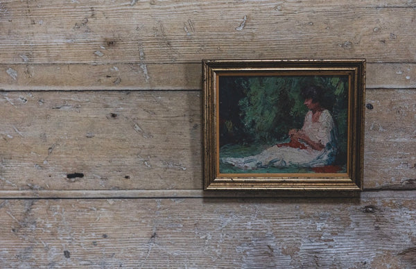 Sweet Antique French Painting