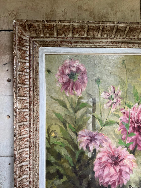 Beautiful Framed French Bright Floral Oil