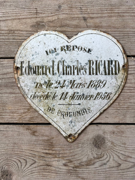 Vintage French Rustic Memorial Heart