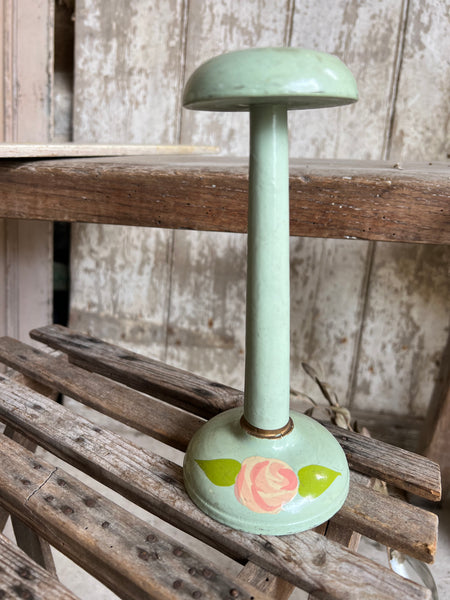 Green vintage Hand Painted Hat Stand