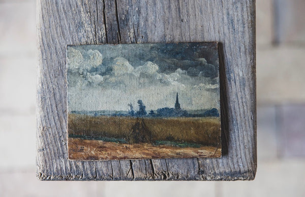 French Landscape Oil Painting on Board