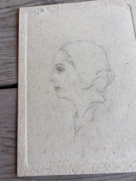 Sweet French Vintage Portrait Sketch