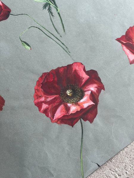 Gorgeous Poppy Vintage Painting