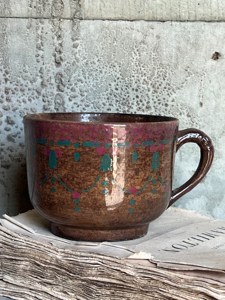 Floral Rustic Crazed Cup