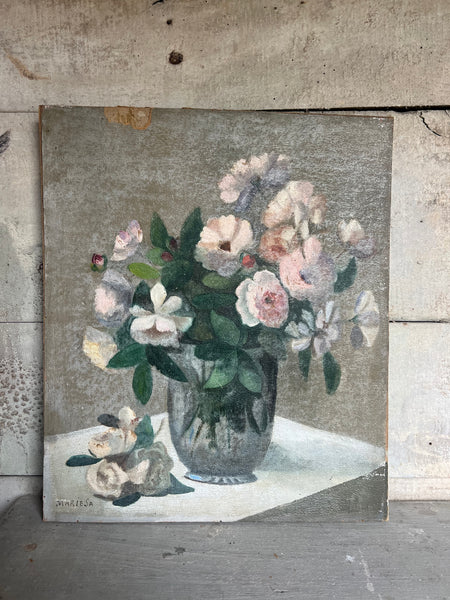 Vintage French Floral on Board