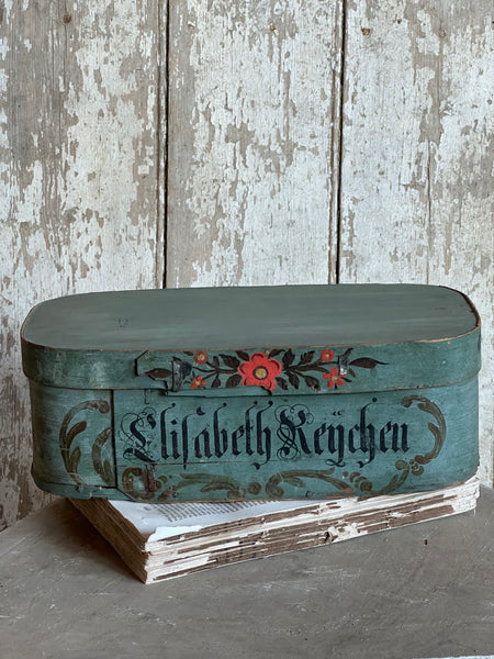 Antique Painted Wooden Box 1780