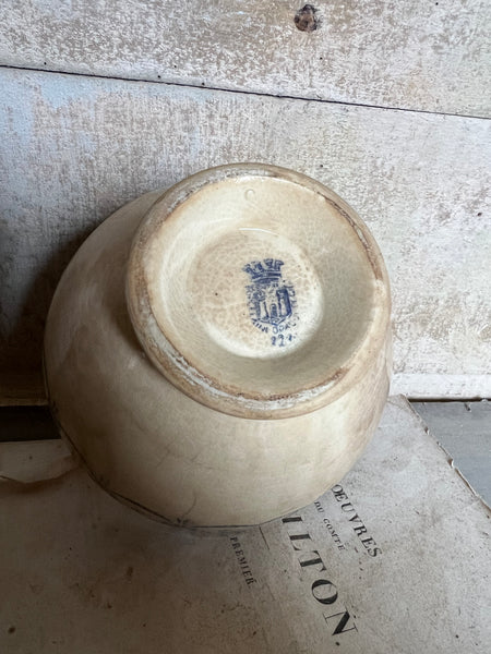 French Buttery Transferware Cafe Au Lait Bowl