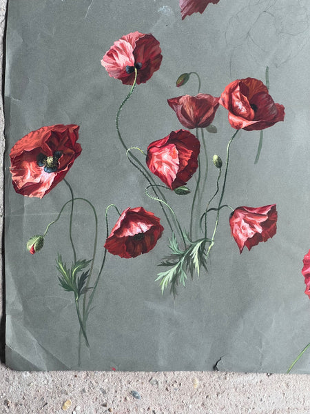 Gorgeous Poppy Vintage Painting