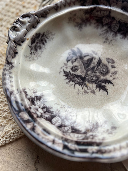 French Transferware Crazed Dish