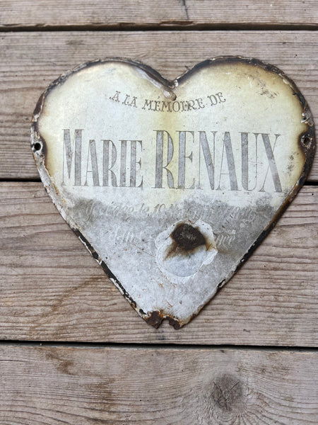 Vintage French Rustic Memorial Heart