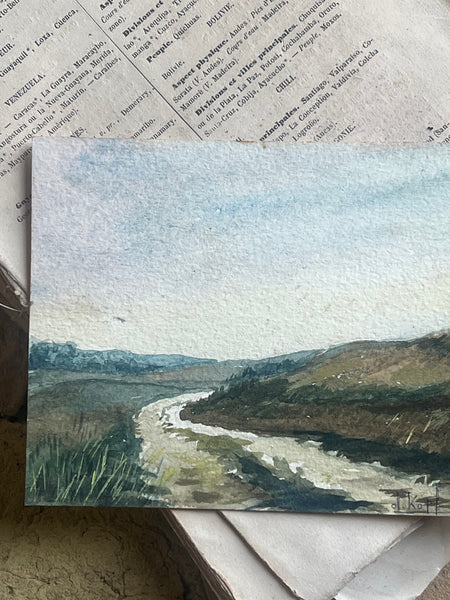 Landscape Watercolour Painting on Card