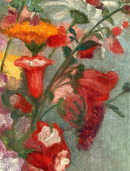 French Vintage Floral on Canvas 1930