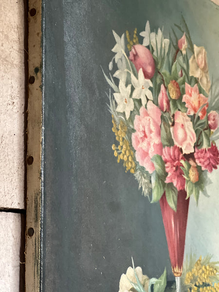 French Floral Oil on Canvas