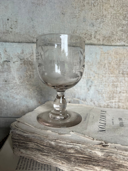 Vintage French Etched Glass