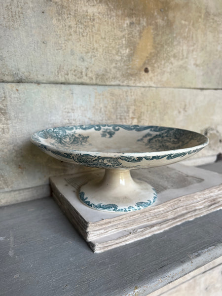 French Floral Transferware raised dish