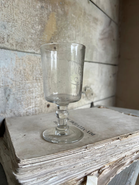 Vintage French Etched Glass Rummer