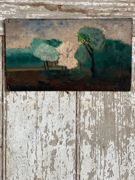 French 1923 Landscape Oil on Board