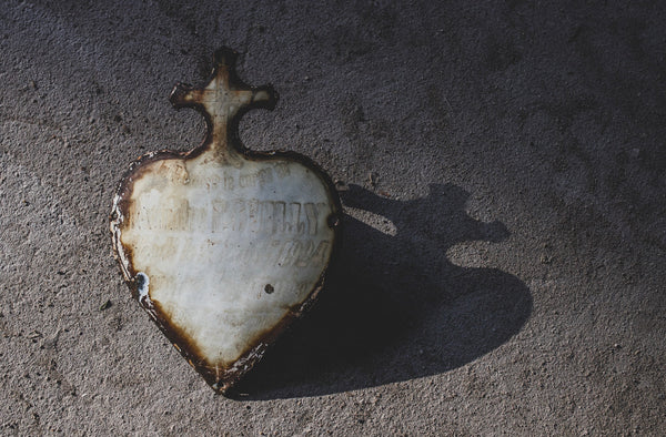 French Vintage Enamel Memorial Heart