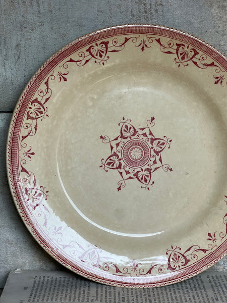 Terre De Fer Stunning Crazed Red Floral Plate