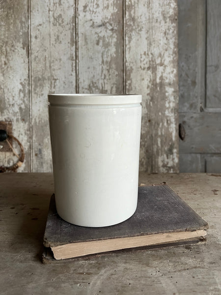 Antique Large White Confiture Pot