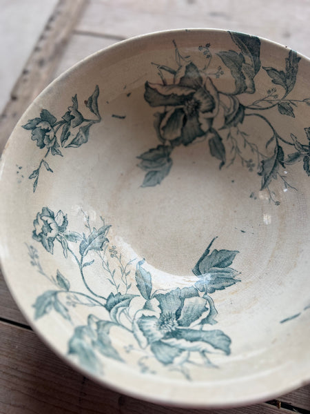 Beautiful Large Floral French Transfer Bowl