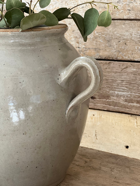 Large Handled French Confit Jar in Blue