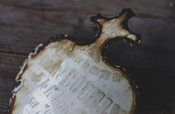 French Vintage Enamel Memorial Heart