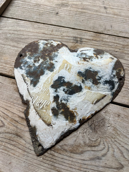 Incredible Ristic Vintage French Rustic Memorial Heart
