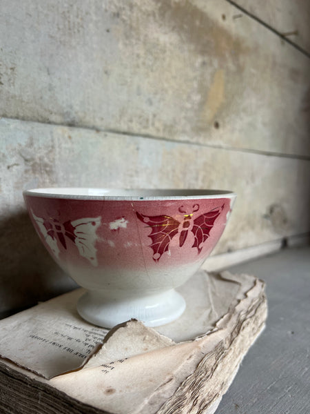 Butterfly Stencilled Cafe Au Lait
