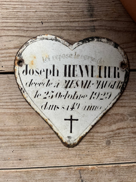 Vintage French Rustic Memorial Heart