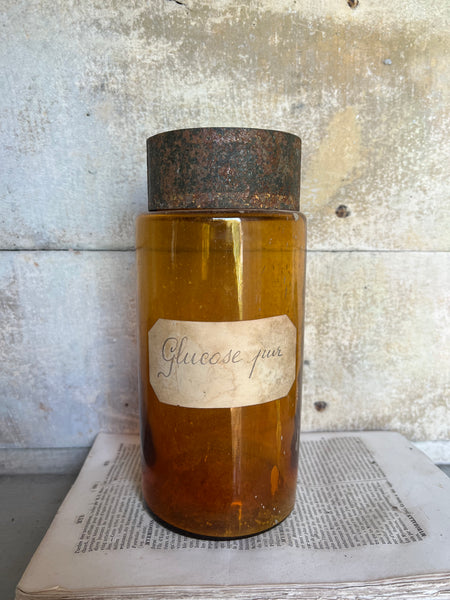 Large Vintage Apothecary Bottle Pure Glucose